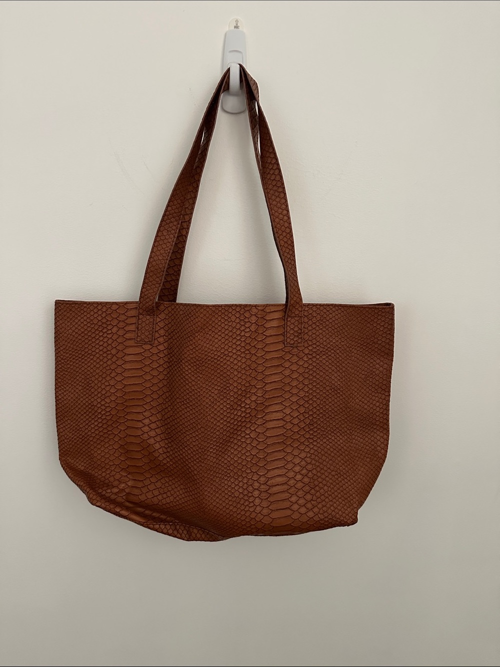 Bloomingdale's Brown Textured Tote Bag